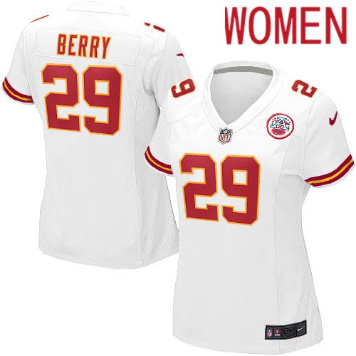 Women Kansas City Chiefs #29 Eric Berry Nike White Game NFL Jersey->women nfl jersey->Women Jersey